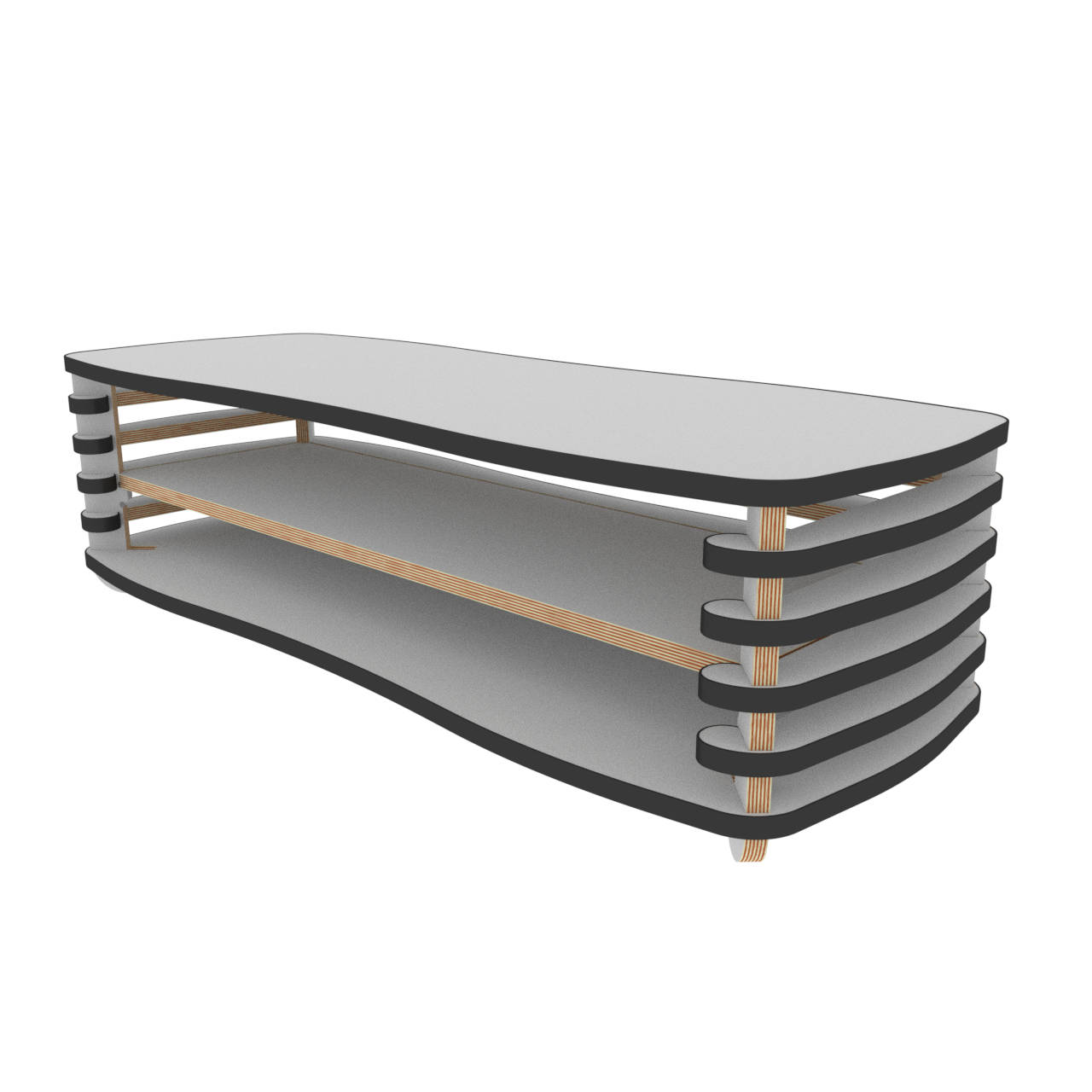 My wavy style TV rack design preview image 2